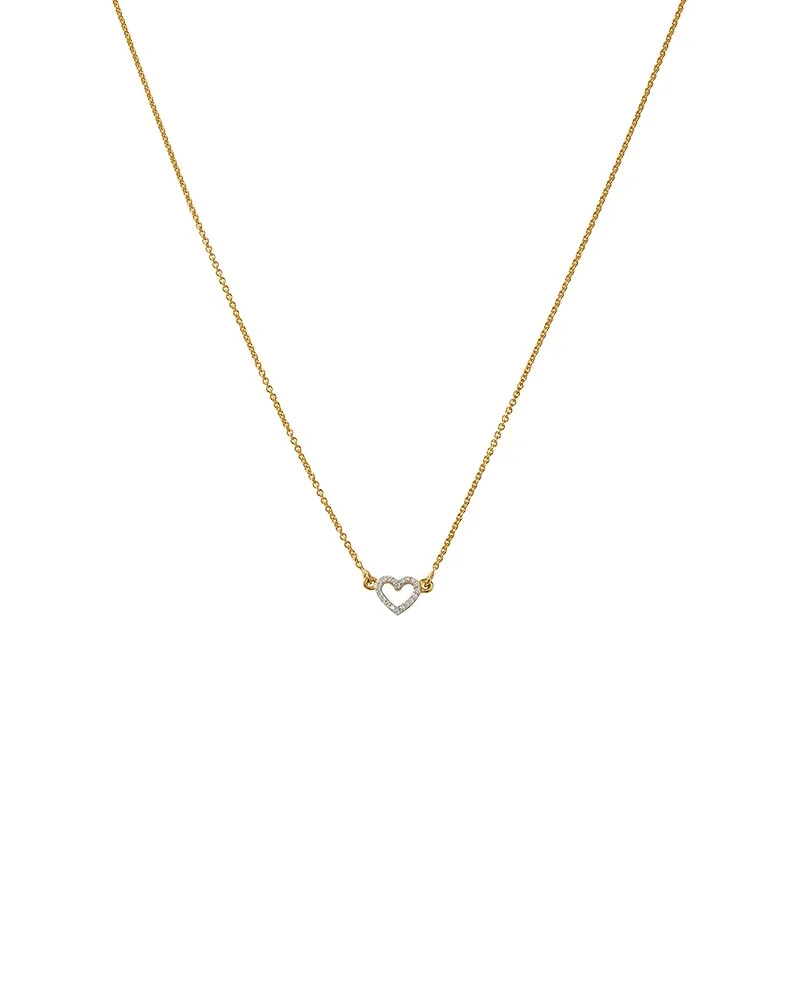 Syster P - Snap Heart Necklace Gold Crystal