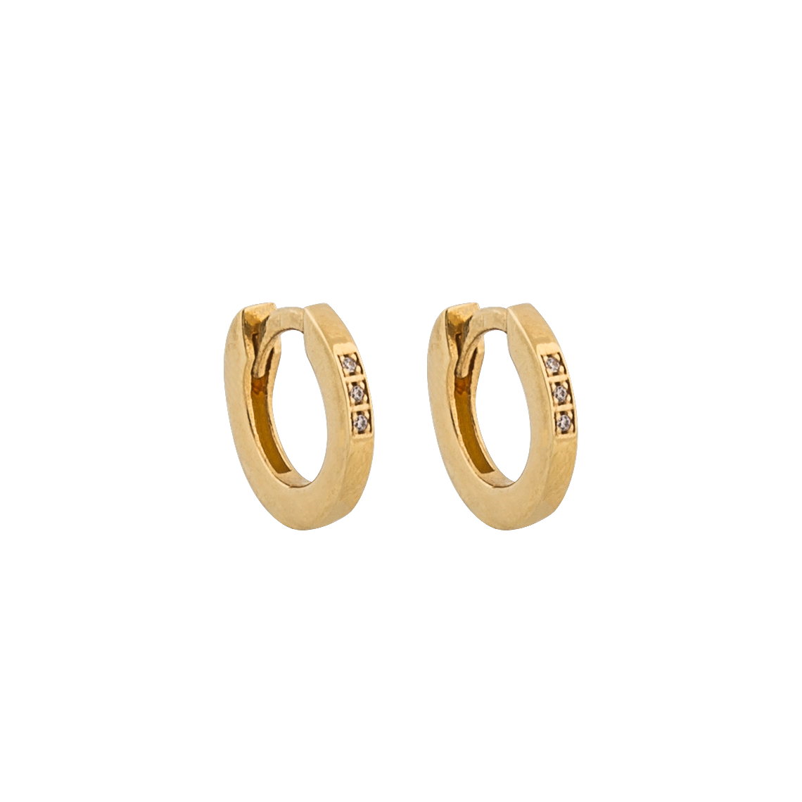 CU Jewellery - One Round Stone Ear Gold