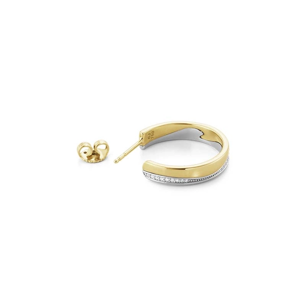 Fusion Örhängen Guld och Vitguld med 0.21 ct Diamanter - Georg Jensen örhängen - Snabb frakt & paketinslagning - Nordicspectra.se