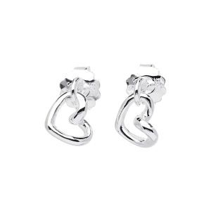 Love Vibe Drop Studs hjärtörhängen i återvunnet silver