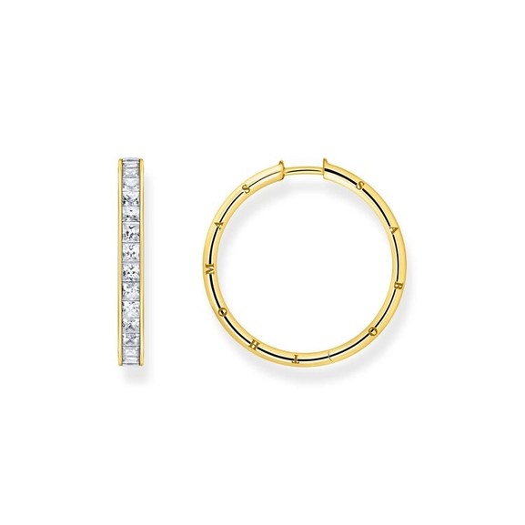 Creolen Weiße Steine Pavé Gross Gold von Thomas Sabo, Schneller Versand - Nordicspectra.de