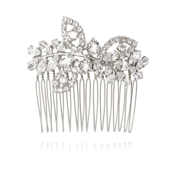 Elegant hårnål i rhodium med gnistrande kristaller