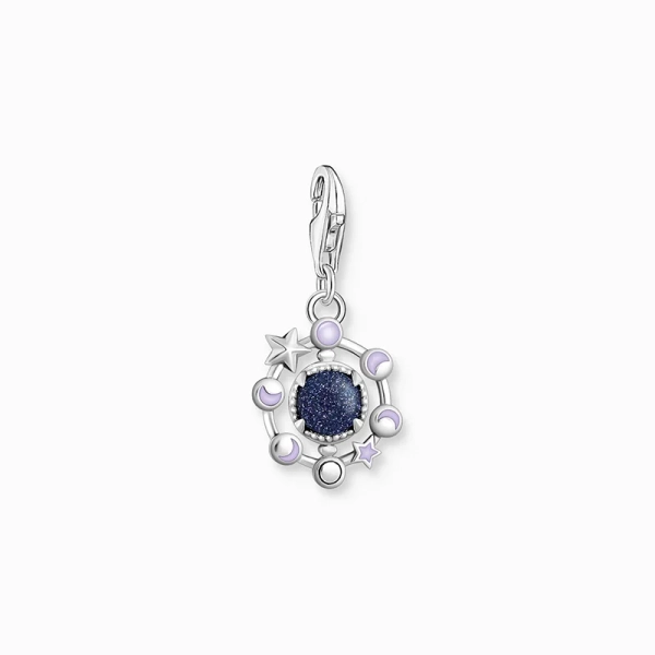 Charm-Anhänger Mondphasen mit imitiertem Sandstein Silber geschwärzt - Thomas Sabo - Nordic Spectra