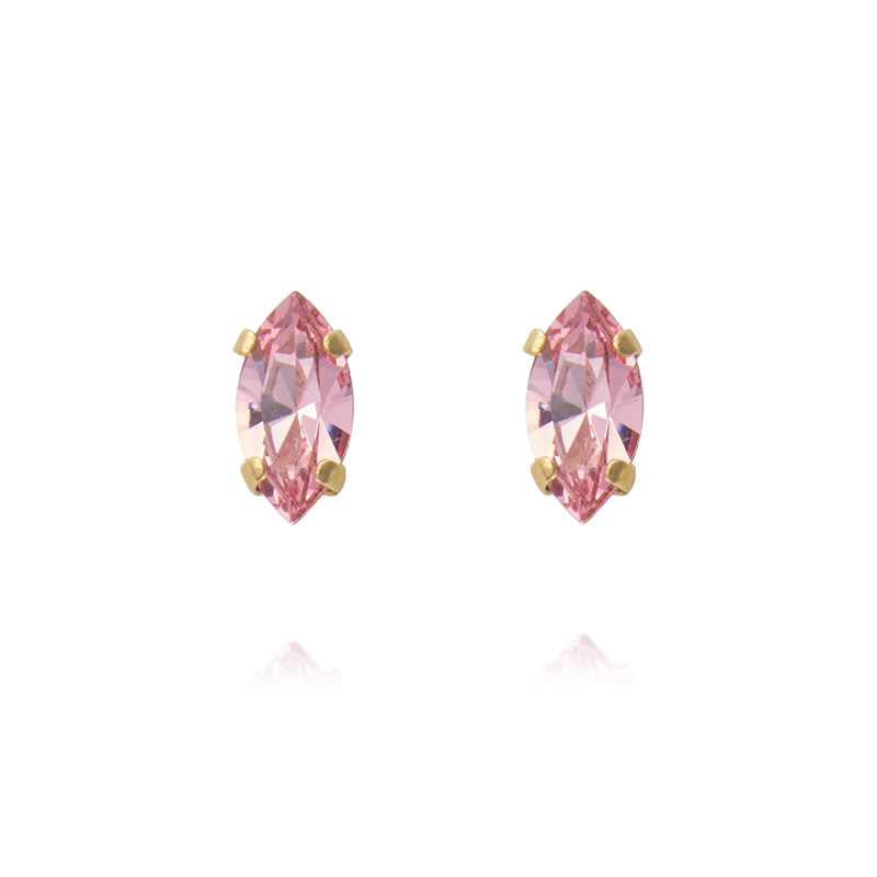 Caroline Svedbom - Petite Navette Earrings Gold Light Rose