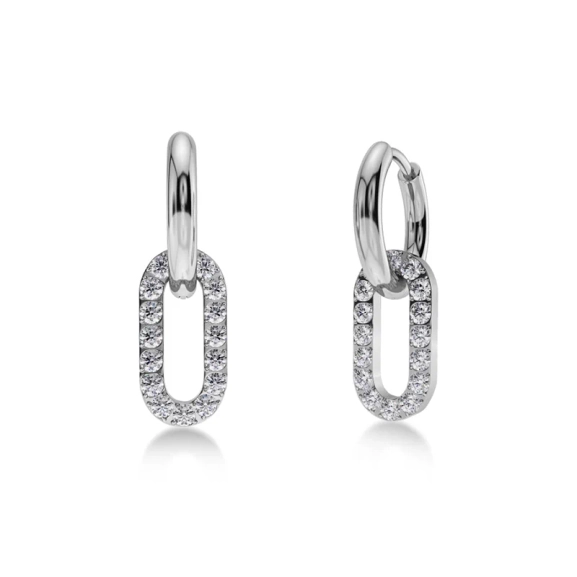 Edblad Inez örhängen i stål med cubic zirconia