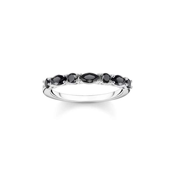 Ring Schwarze Steine Silber von Thomas Sabo, Schneller Versand - Nordicspectra.de