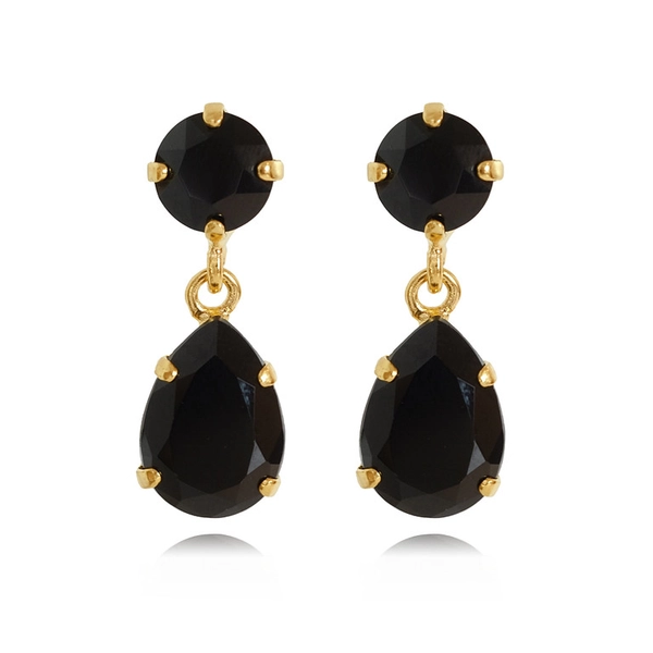 Mini Drop Earrings Gold Jet - Caroline Svedbom - Nopea toimitus ja lahjapakkaus - Nordic Spectra