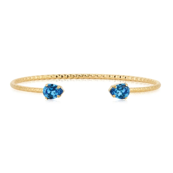 Guldpläterat Amelia Bracelet med två isblå Swarovski® kristaller