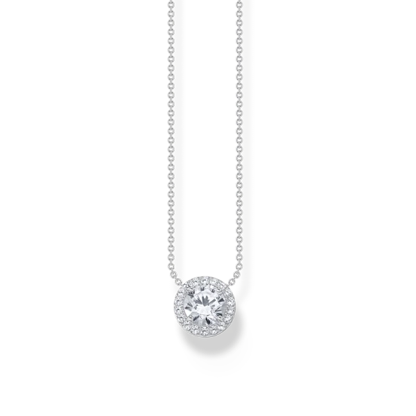 Kette mit Halo-Anhänger und weißen Steinen Silber - Thomas Sabo - Nordic Spectra