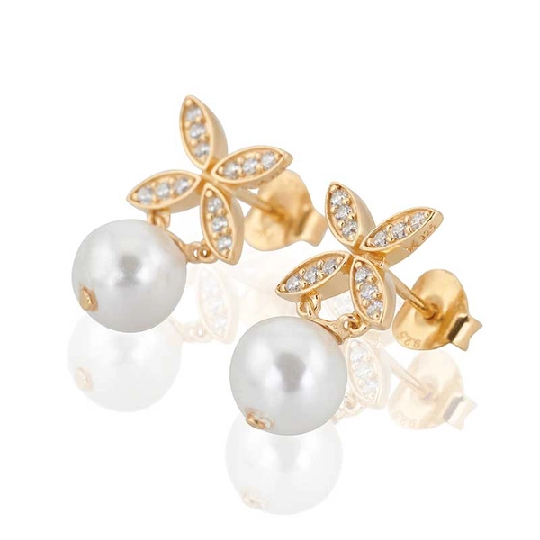 Ellipse Mini Pearl Örhängen Guld - Carolina Gynning Örhängen - Snabb frakt & paketinslagning - Nordicspectra.se