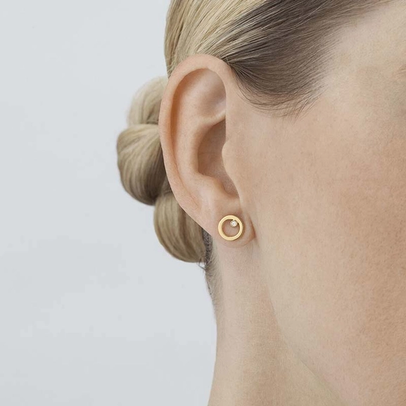 Halo Örhängen Guld med 0.03 ct Diamanter - Georg Jensen örhängen - Snabb frakt & paketinslagning - Nordicspectra.se