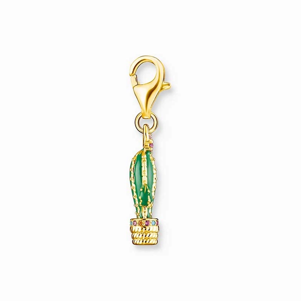 Charm-Anhänger grüner Kaktus vergoldet von Thomas Sabo, Schneller Versand - Nordicspectra.de