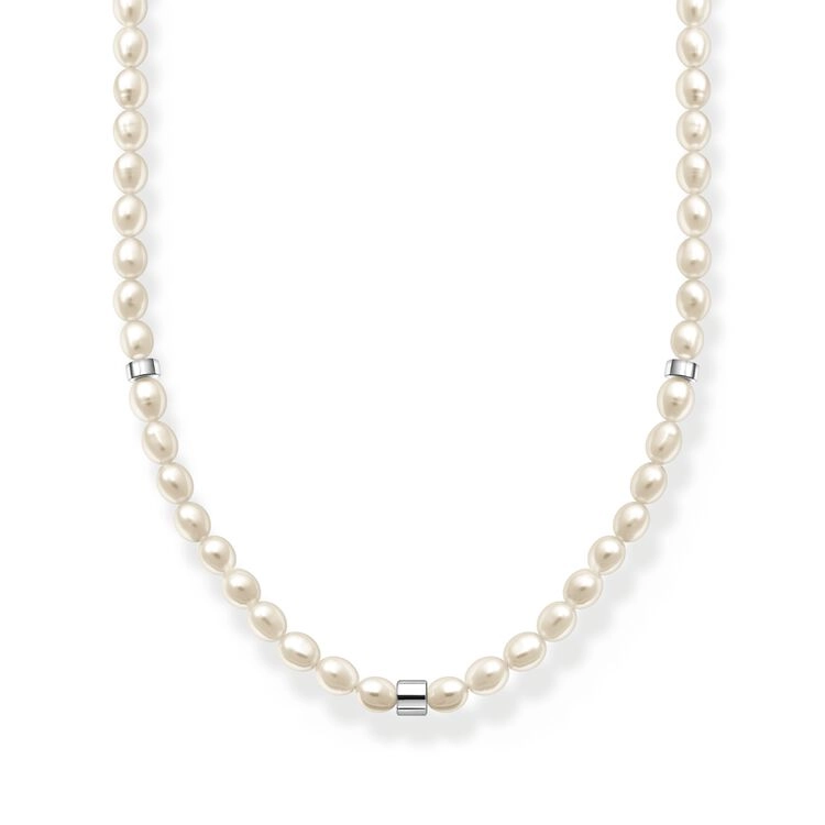 Thomas Sabo – Halsband med Ovala Pärlor