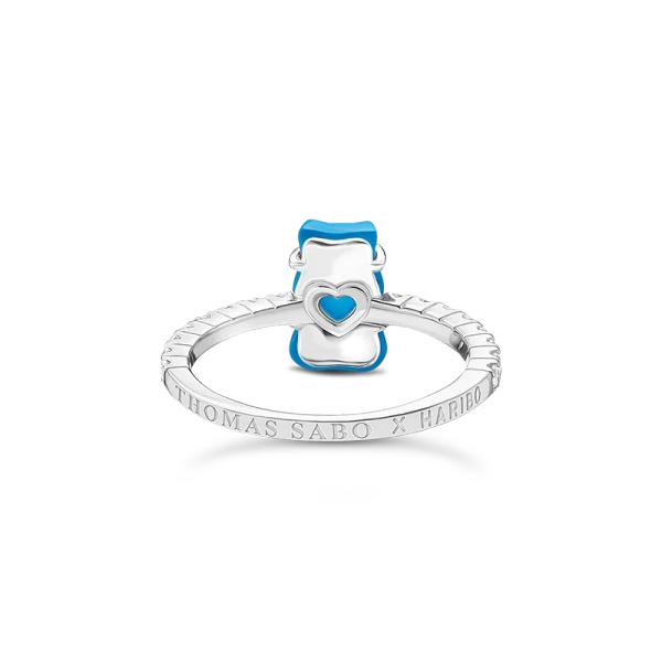 HARIBO Ring med Blå Gummibjörn & Glittrande Stenar - Thomas Sabo - Snabb leverans & paketinslagning - Nordic Spectra