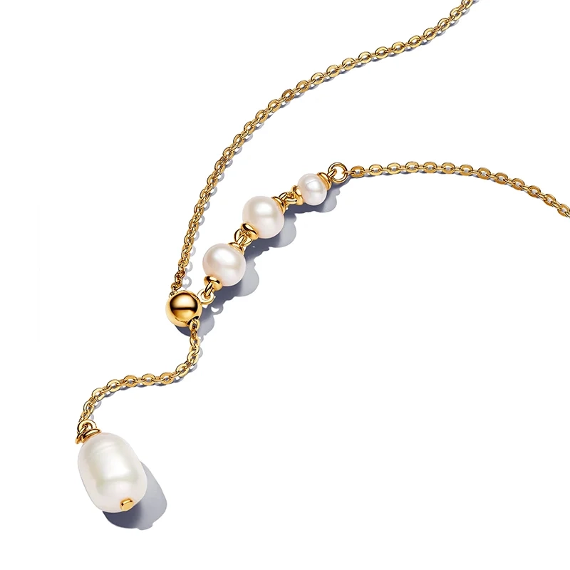 PANDORA – Collierhalsband med Sötvattenspärlor Guld