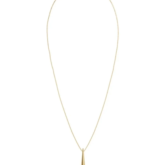 Halsband i 14K guldpläterat stål med droppformad design och justerbar längd