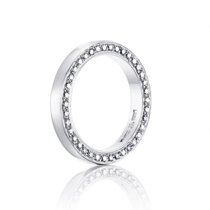 Half Round & Stars On Side Ring White Gold