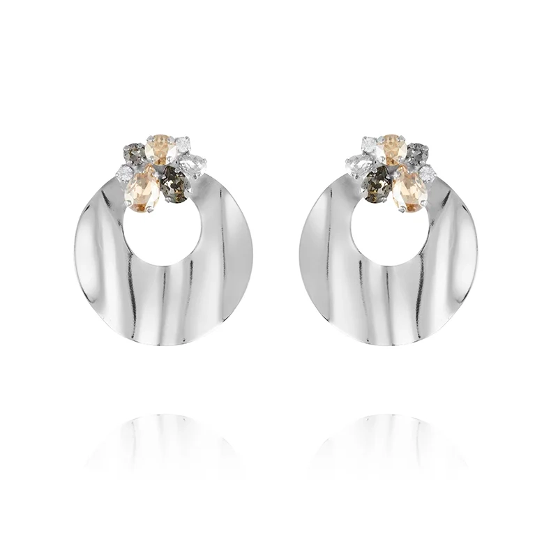 Caroline Svedbom - Cay Earrings Rhodium Black Golden Combo