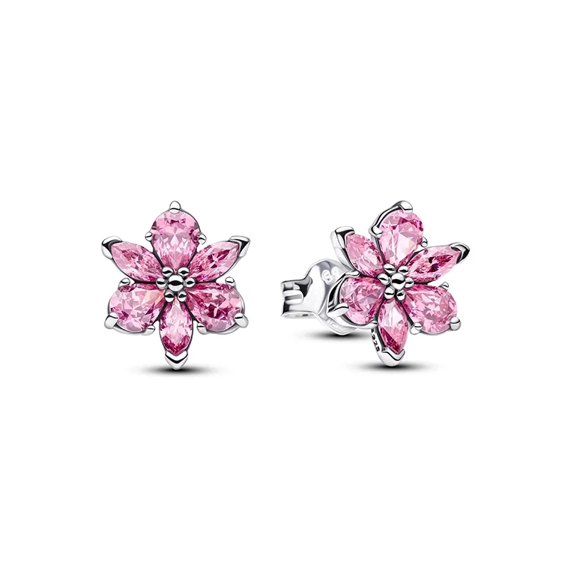 PANDORA - Rosa Blommor Glittrande Örhängen