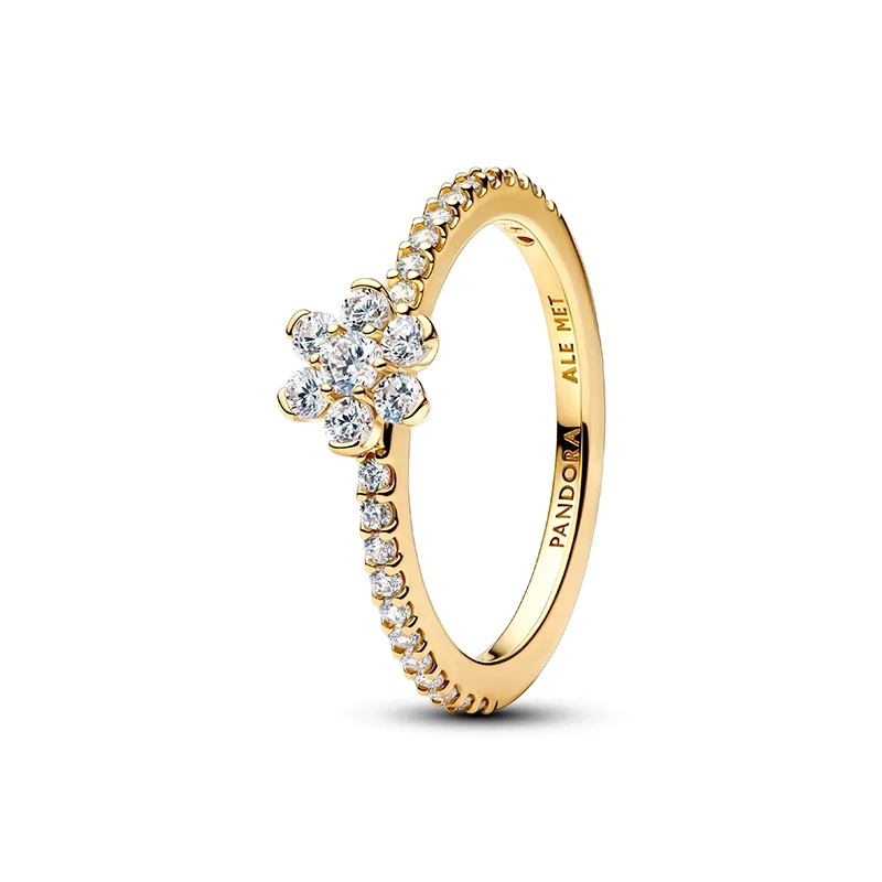 PANDORA - Glittrande Blomma Ring Guld