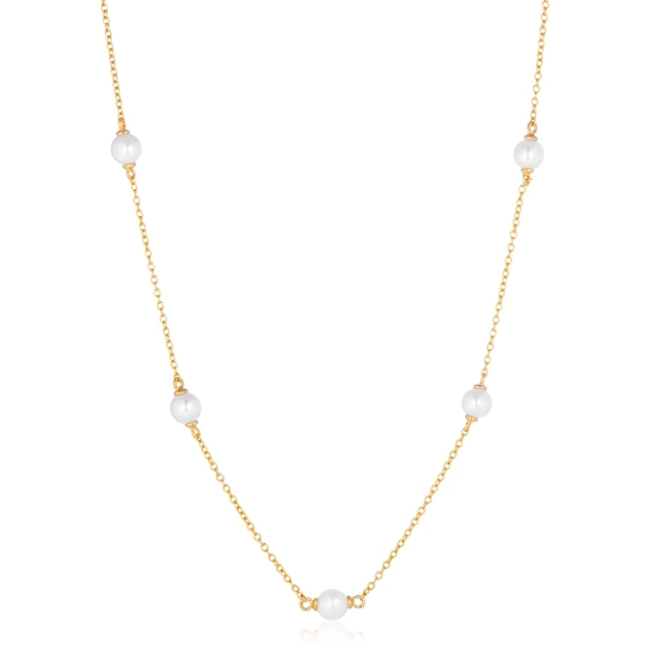 Padua Cinque Halsband Guld från Sif Jakobs i 18K guldpläterat silver med sötvattenpärla