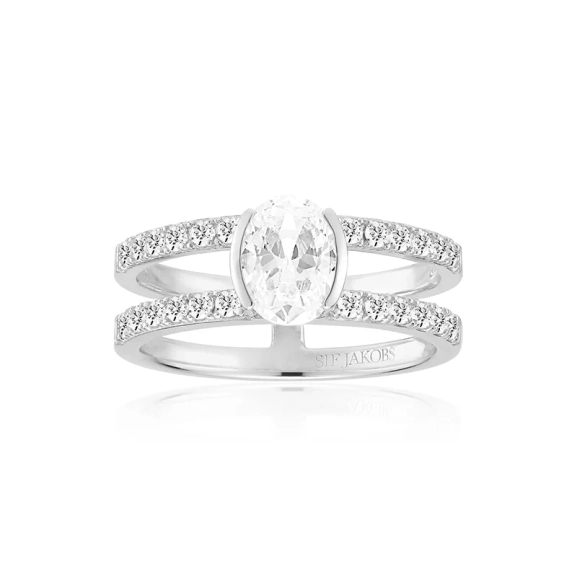 Ellisse Carezza Piccolo Ring i silver med gnistrande cubic zirconia från Sif Jakobs