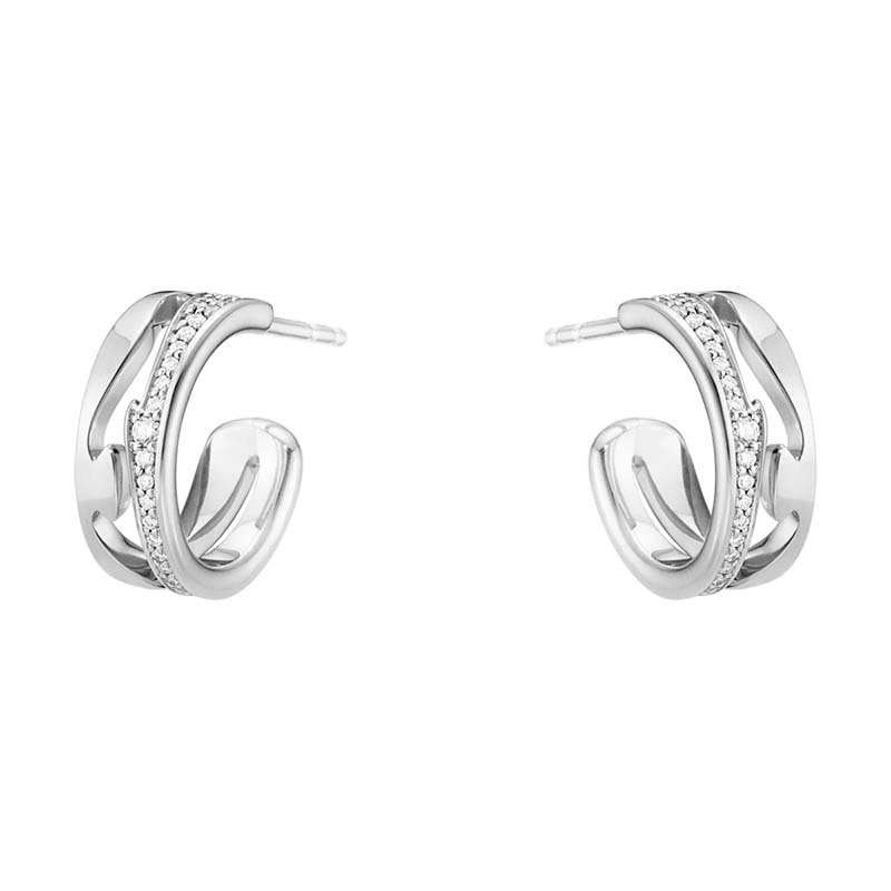 Georg Jensen - Fusion Örhängen Vitguld med 0.19 ct Diamanter