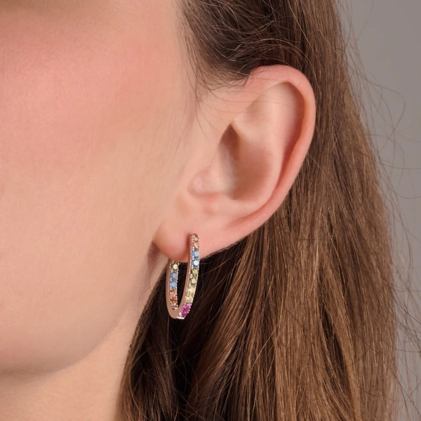 Ellisse Piccolo Örhängen Mix Guld från Sif Jakobs i silver med Cubic Zirconia-stenar