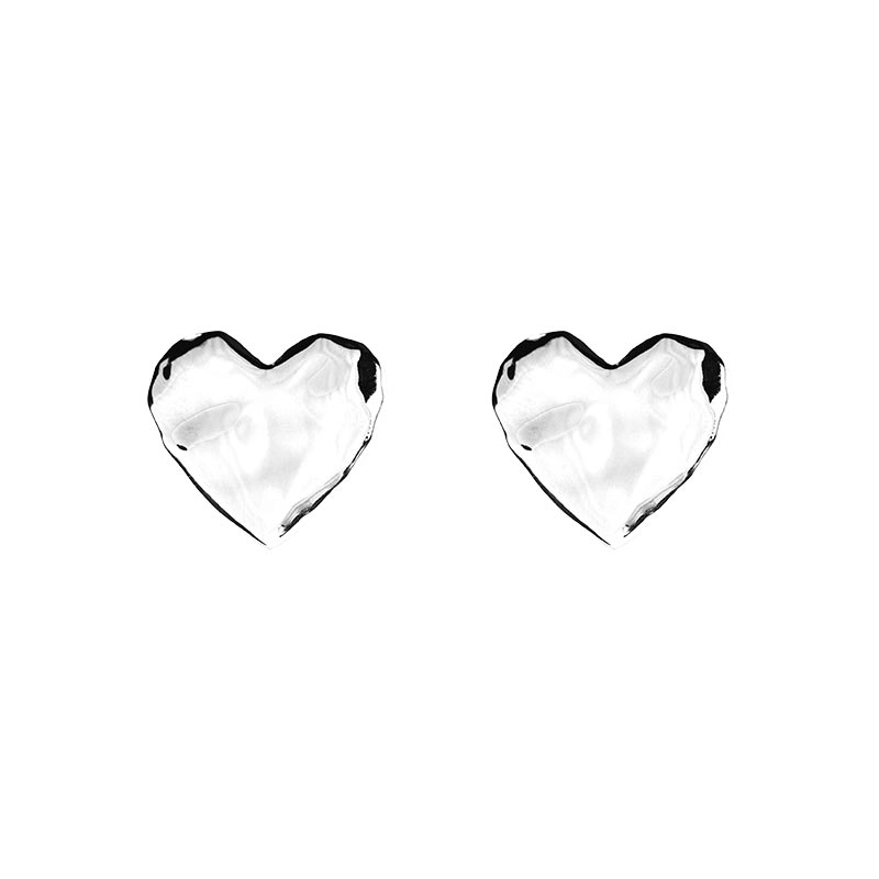 Emma Israelsson - Organic Heart Earrings Silver