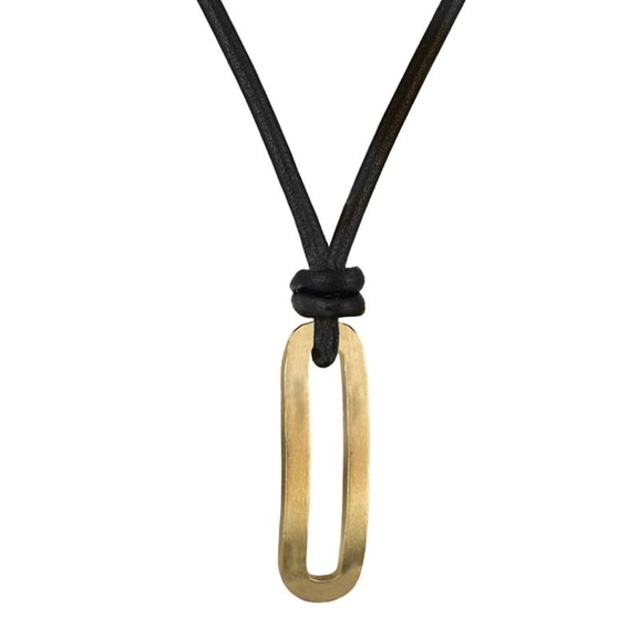 BENJAMIN Läder Halsband Guld - AROCK - Snabb frakt & paketinslagning - Nordicspectra.se