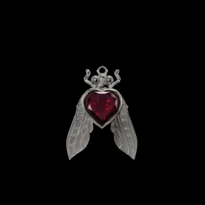 Fly Ear Stud i silver med granatsten