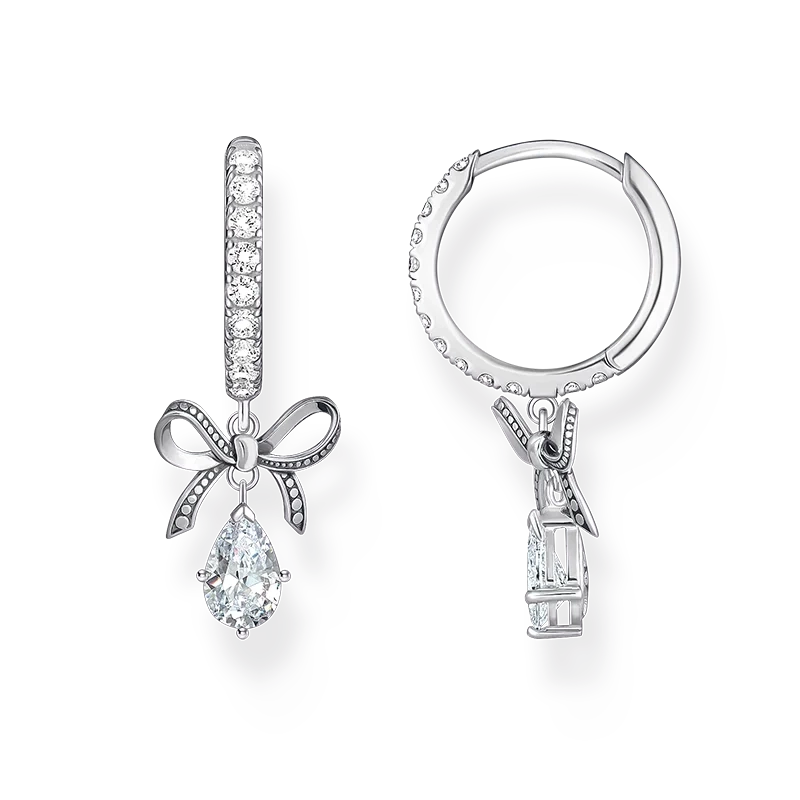 Thomas Sabo - Creoler med Rosetter & Droppformade Stenar