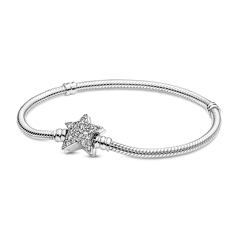 PANDORA - Moments Asymmetric Star Clasp Ormkedjearmband med lås