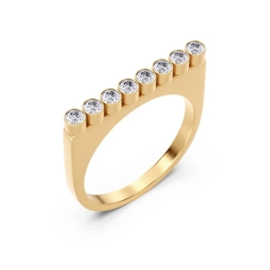 Twiggy Ring CZ i 14K guldplätering med åtta cubic zirconia-stenar