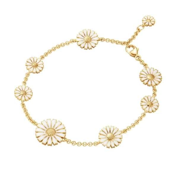 Daisy Guldpläterat Silver Mixed Armband med justerbar längd