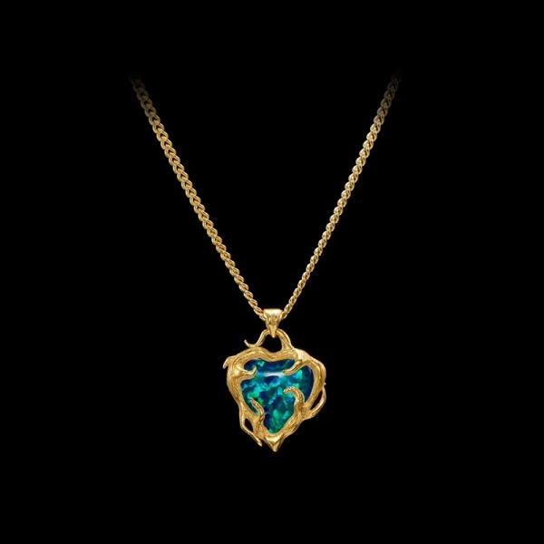 Secret Garden Necklace Gold i 18K guldpläterat silver med syntetisk opal