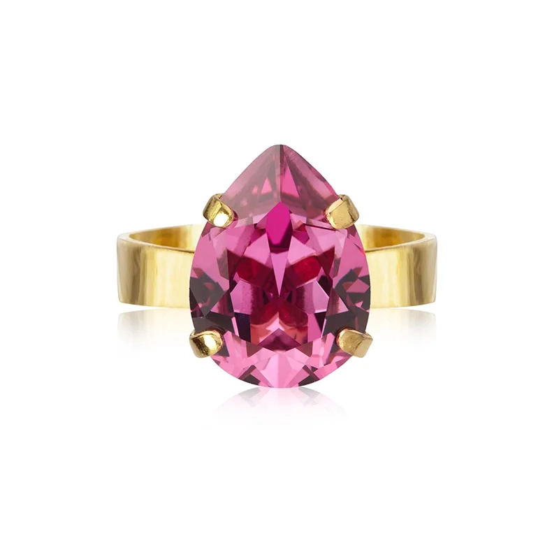 Caroline Svedbom - Mini Drop Ring Gold Dark Rose