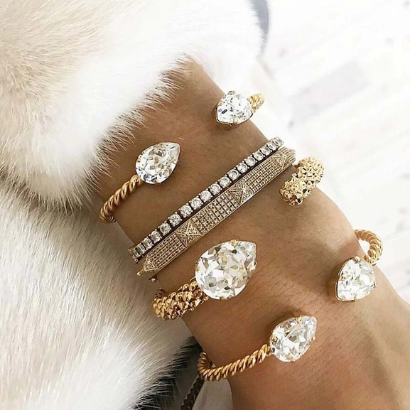 Mini Drop Bracelet Rhodium Crystal - Caroline Svedbom - Snabb frakt & paketinslagning - Nordicspectra.se