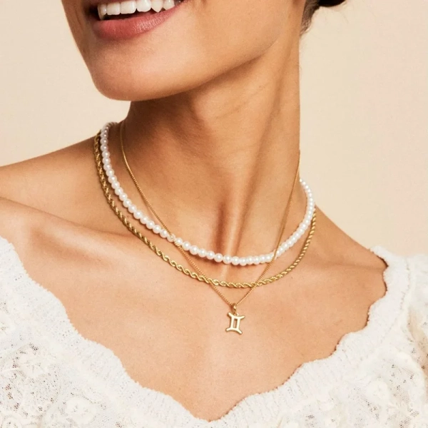 Zodiac Sign Gemini Gold - Edblad - Snabb leverans - Gratis paketinslagning