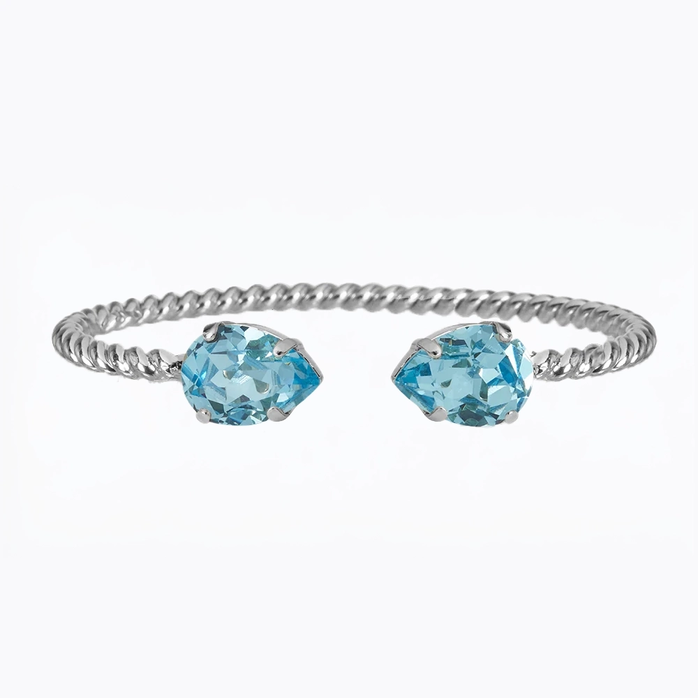 Caroline Svedbom - Mini Drop Bracelet Rhodium Aquamarine