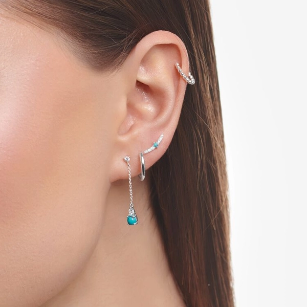 Einzel Ohrstecker Türkiser Stein von Thomas Sabo, Schneller Versand - Nordicspectra.de
