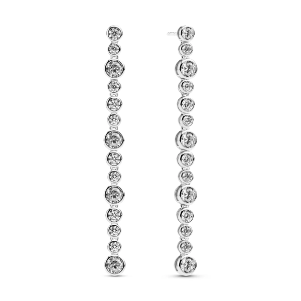 Sardinien Lungo Grande örhängen i silver med klara cubic zirconia-stenar