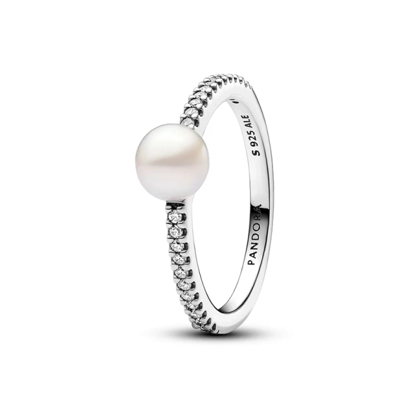 Behandelte Süßwasserzuchtperle & Pavé Ring - PANDORA - Nordic Spectra