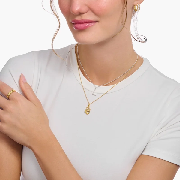 Halsband med Sammanlänkade Hjärtan Guld - Thomas Sabo - Snabb leverans & paketinslagning - Nordic Spectra