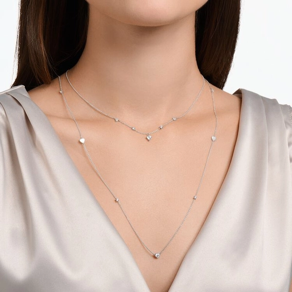 Kette Mit Herzen Und Weiße Steine Silber von Thomas Sabo, Schneller Versand - Nordicspectra.de