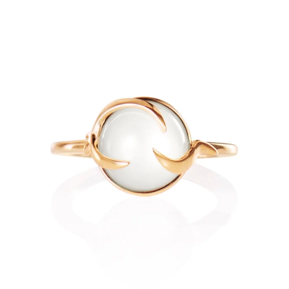 Frö Ring Gold Plated med en skimrande månsten i 18K guldpläterat silver