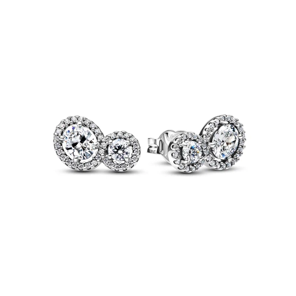 Ohrstecker mit strahlenden Steinen aus der Pandora Timeless-Kollektion. Aus echtem Silber mit Edelsteinen