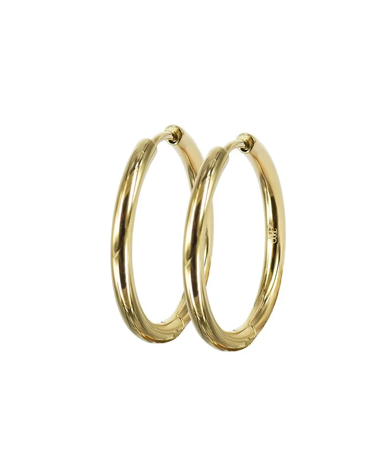 LUCY Plain Örhängen 25 mm Guld - Astrid & Agnes - Nordic Spectra