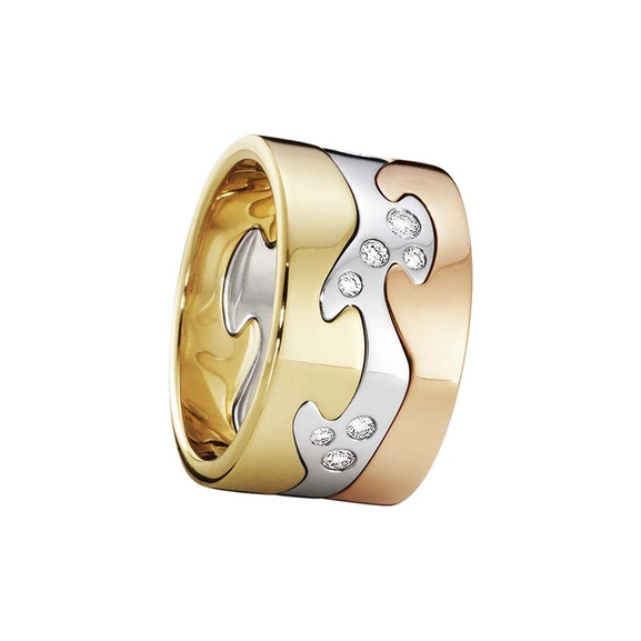 Fusion 3-delad Ring RG//VG/RG/Diamanter - Georg Jensen ringar - Snabb frakt & paketinslagning - Nordicspectra.se