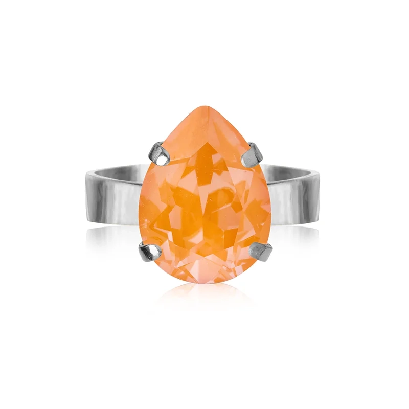 Caroline Svedbom - Mini Drop Ring Rhodium Mango Delite